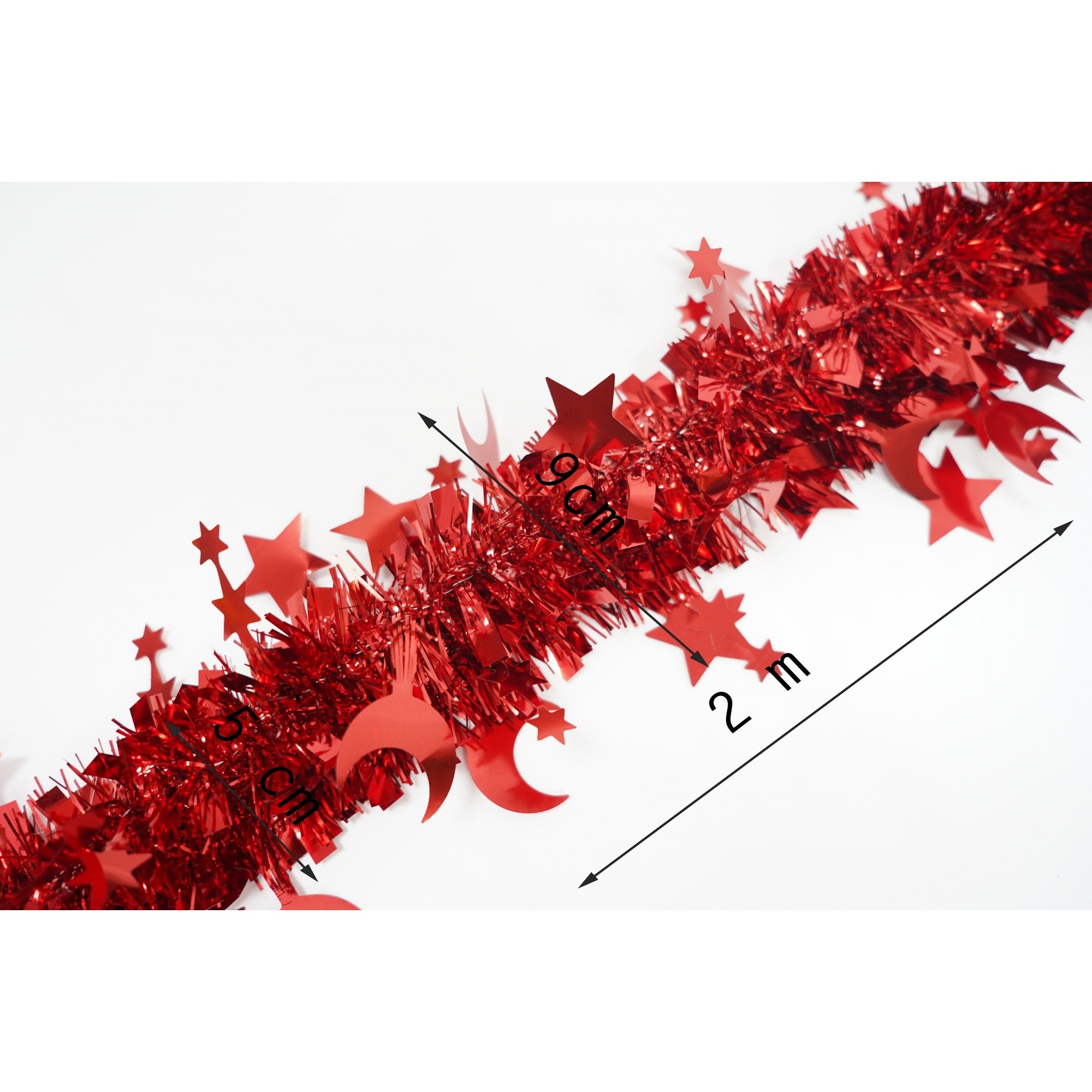 Beteala Craciun, , roșu, marimea: 2 m x 9 cm x 5 cm material:folie PVC, interior/exterior [6]