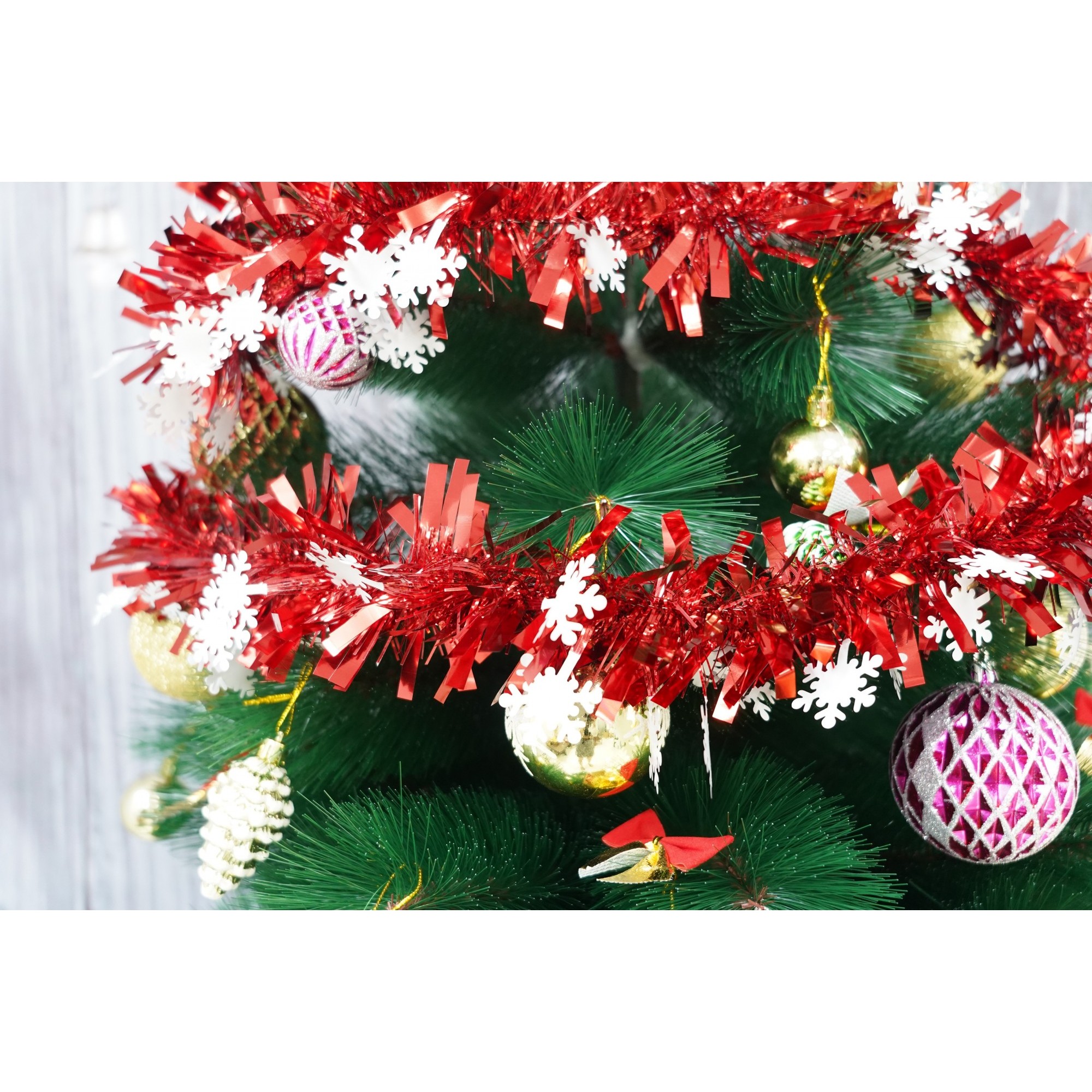 Beteala Craciun, , roșu, marimea: 2 m x 9 cm x 9 cm material:folie PVC, interior/exterior [4]