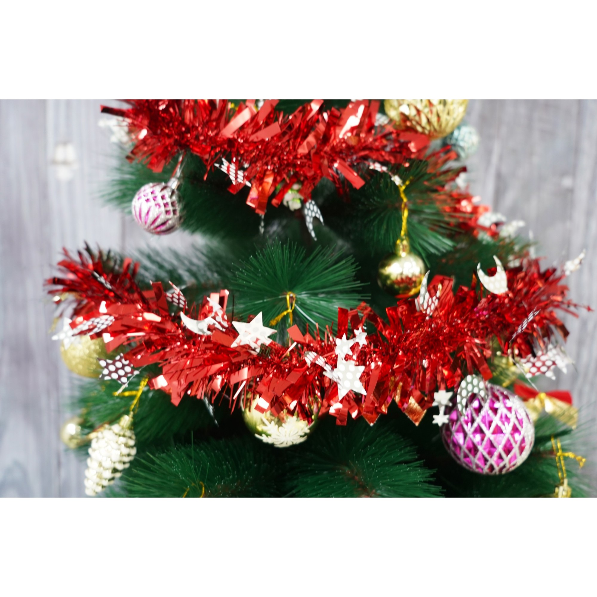 Beteala Craciun, , roșu, marimea: 2 m x 9 cm x 9 cm material:folie PVC, interior/exterior [10]