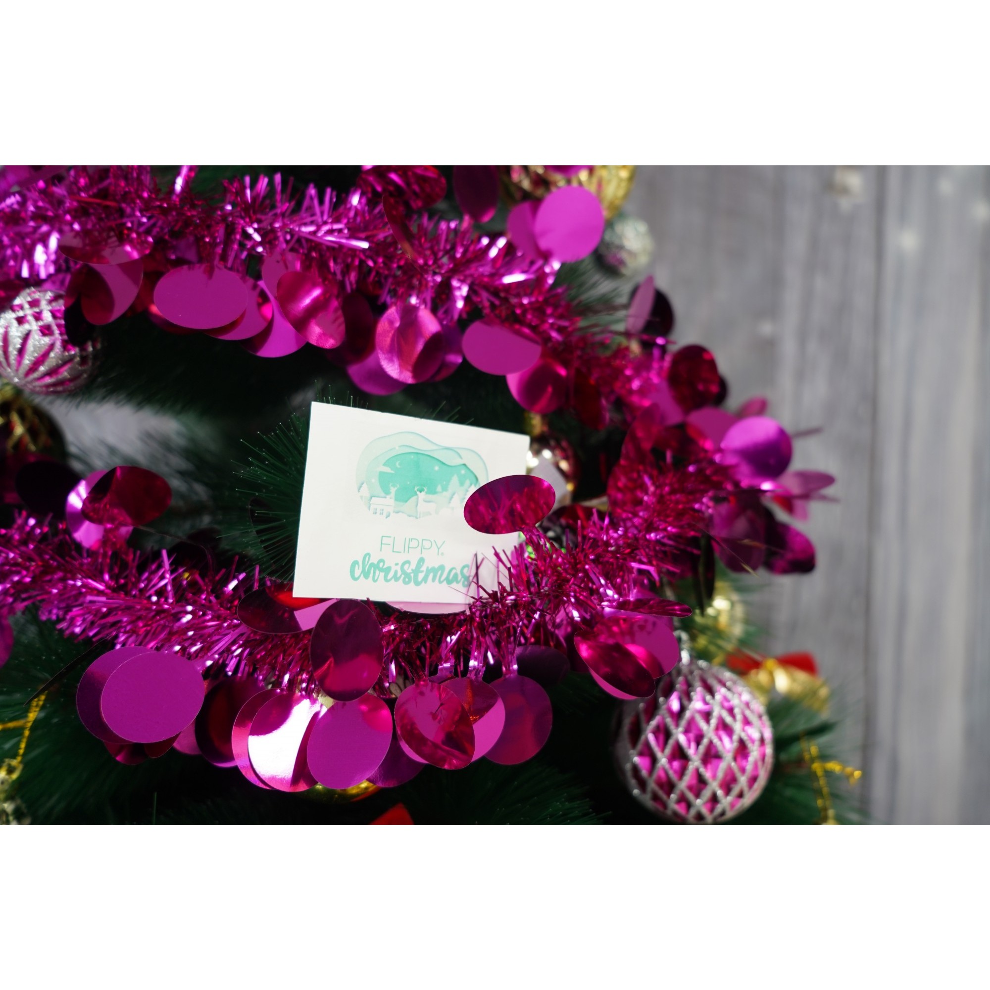 Beteala Craciun, , roz, marimea: 2 m x 11 cm material:folie PVC, interior/exterior [5]