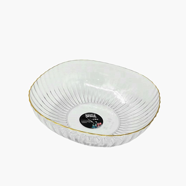 Veselă pentru Masă - Bol cu un Singur Strat, , pentru Fructe, Legume, Snacks, 22.4x9 cm, Transparent