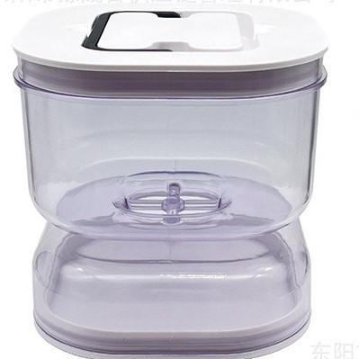 Organizatoare si Depozitare Bucatarie - Borcan pentru Muraturi, , cu Separator pentru Lichide, Ermetic, Termorezistent, Tip Clepsidra, 1400 ml, ABS, Alb, 13.5x9.5 cm