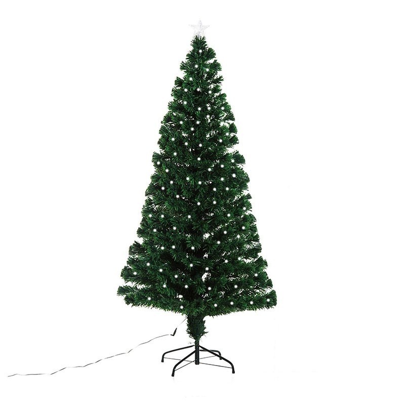 Brazi Craciun - Brad Artificial de Craciun, , 1.80 m inaltime, Verde, Becuri Led incluse in ramuri, Diametru inferior 137 cm, Interior/ Exterior