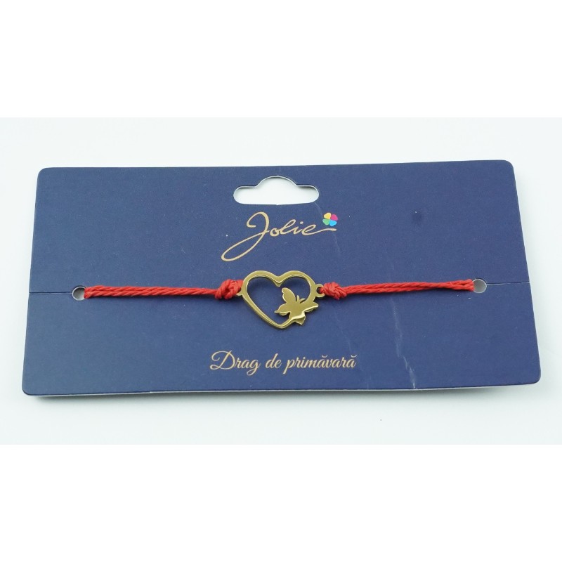 Bratara Primavara - Bratara Aurie Inox M11 Inima cu Fluture