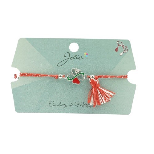 Martisor Bratara cu Ciucure - Bratara cu Ciucure Trifoi Contur