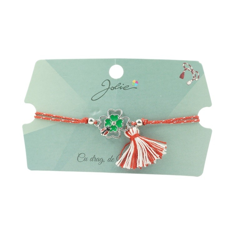 Martisor Bratara cu Ciucure - Bratara cu Ciucure Trifoi Dublu