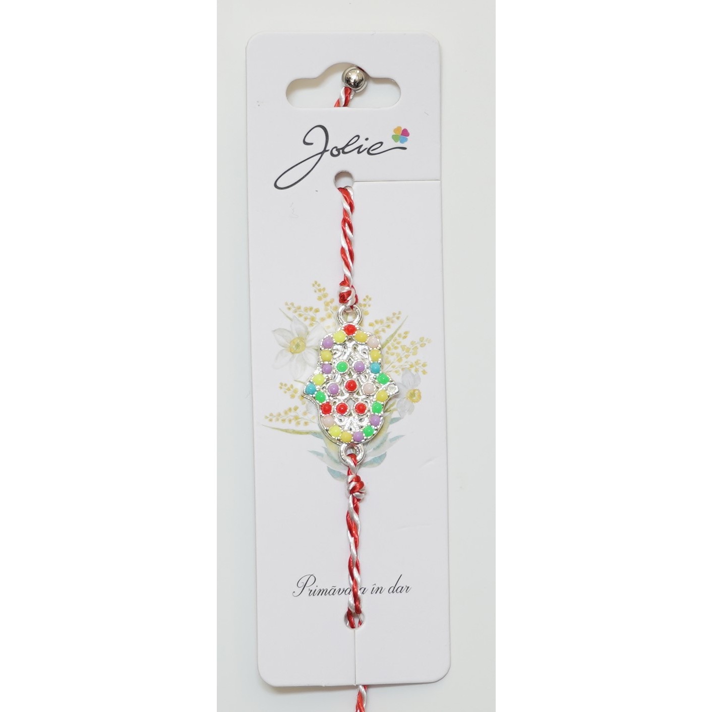 Martisor Bratara snur Alb-Rosu - Bratara cu Snur Alb- Rosu Hamza