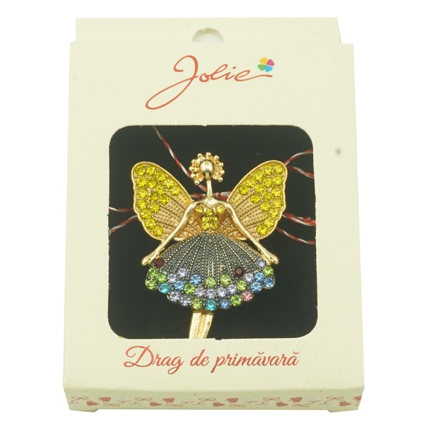 Martisor Brosa Medie - Brosa Multicolora Jolie model Balerina cu Aripi