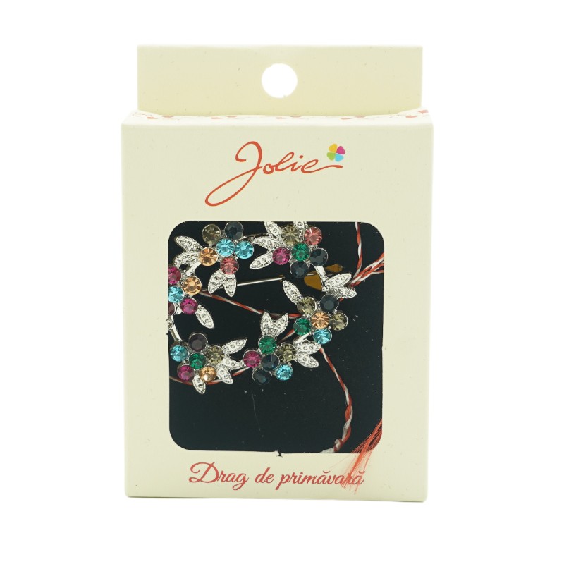 Martisor Brosa Medie - Brosa Multicolora Cununa de Flori