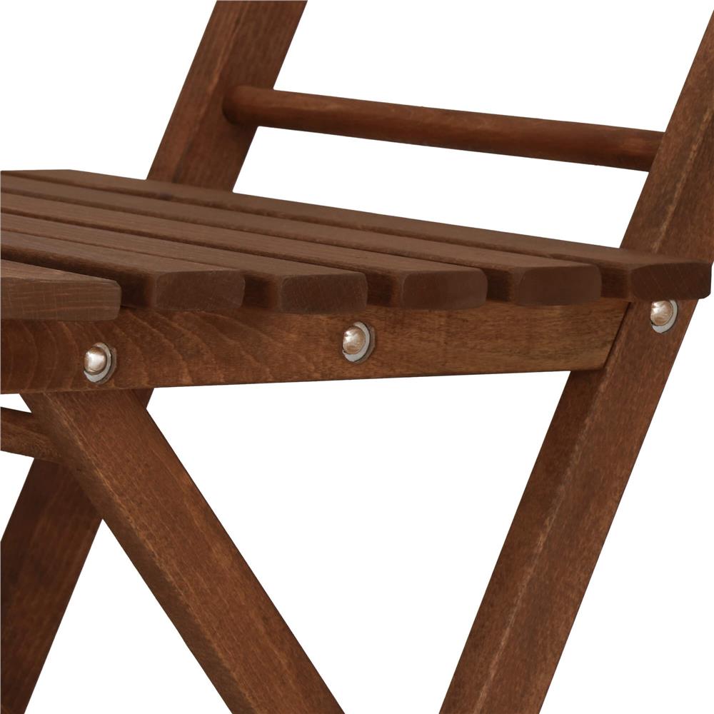 Set mobilier balcon sau terasa din lemn de fag, pliabil, masa 52x51x65 cm si 2 scaune, maro inchis [10]