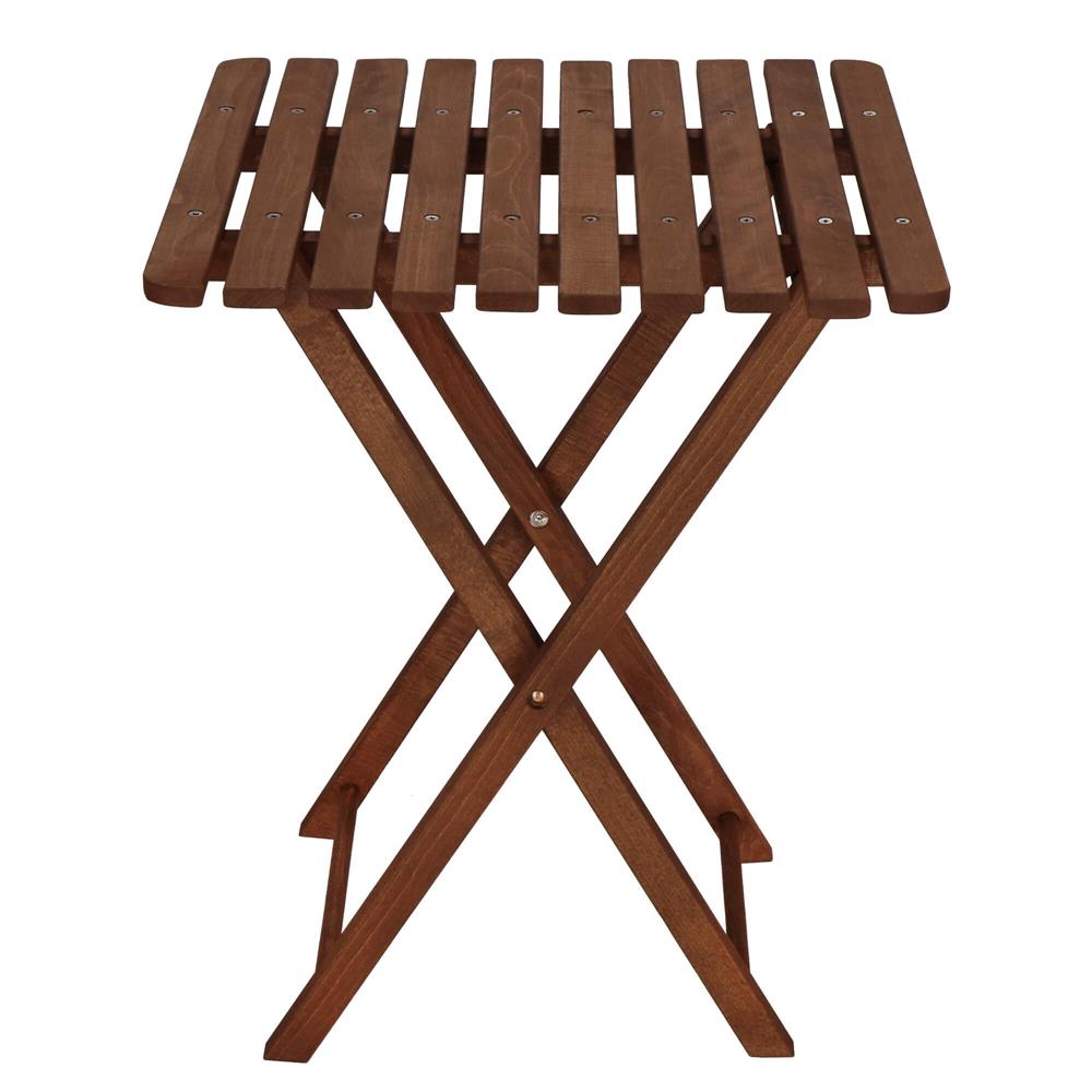 Set mobilier balcon sau terasa din lemn de fag, pliabil, masa 52x51x65 cm si 2 scaune, maro inchis [21]