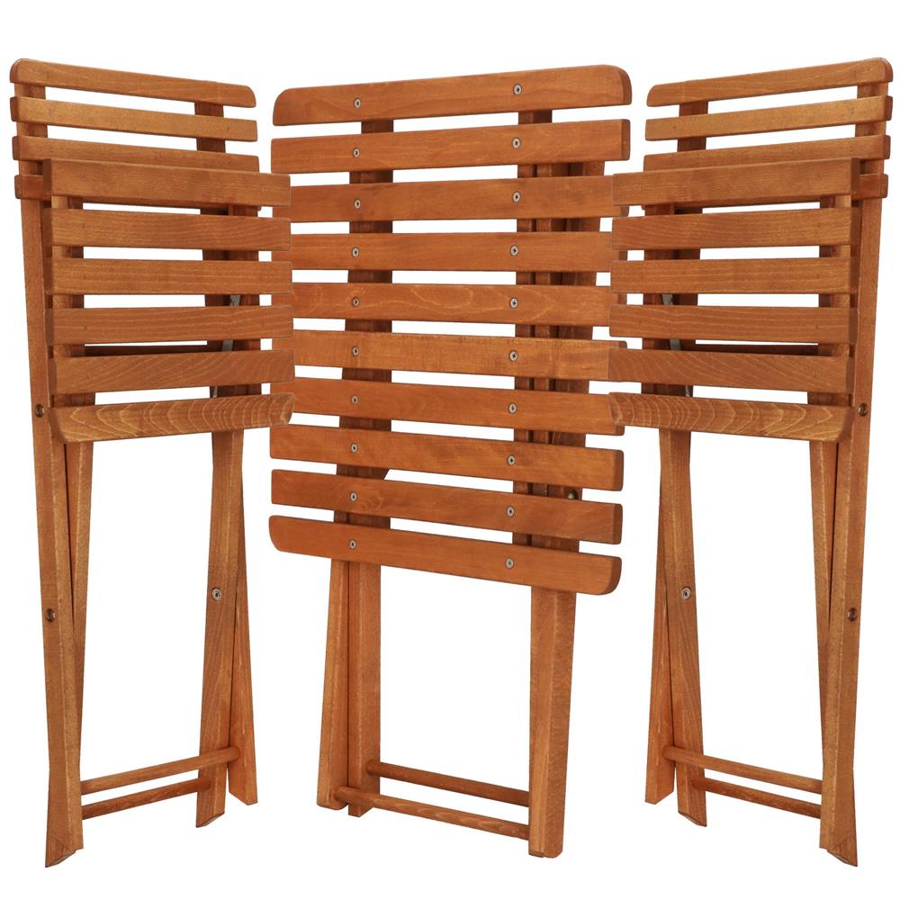 Set mobilier balcon sau terasa din lemn de fag, pliabil, masa 52x51x65 cm si 2 scaune, maro [5]