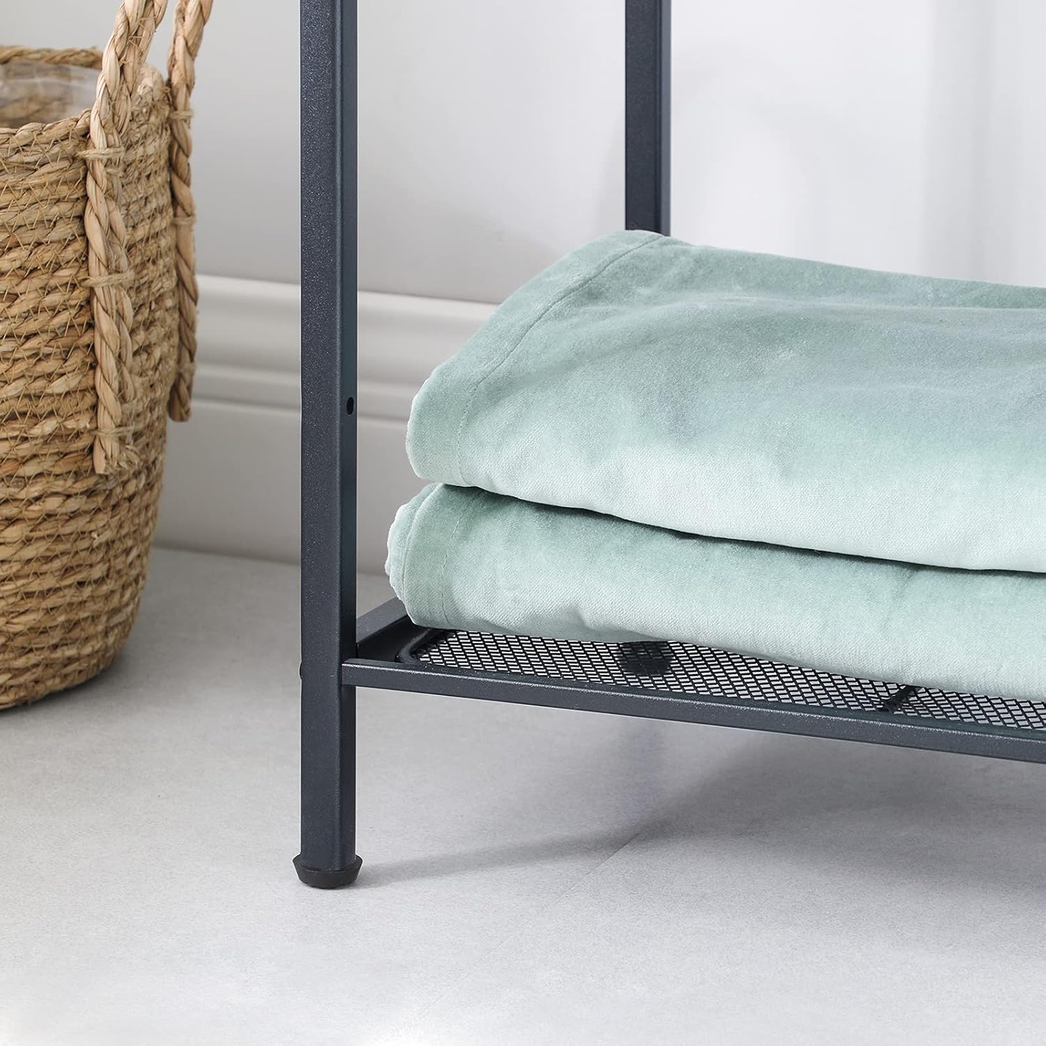 SONGMICS Etajera metalica 5 niveluri, raft ajustabil, pentru baie, bucatarie sau living, 38x30x128 cm, negru [5]