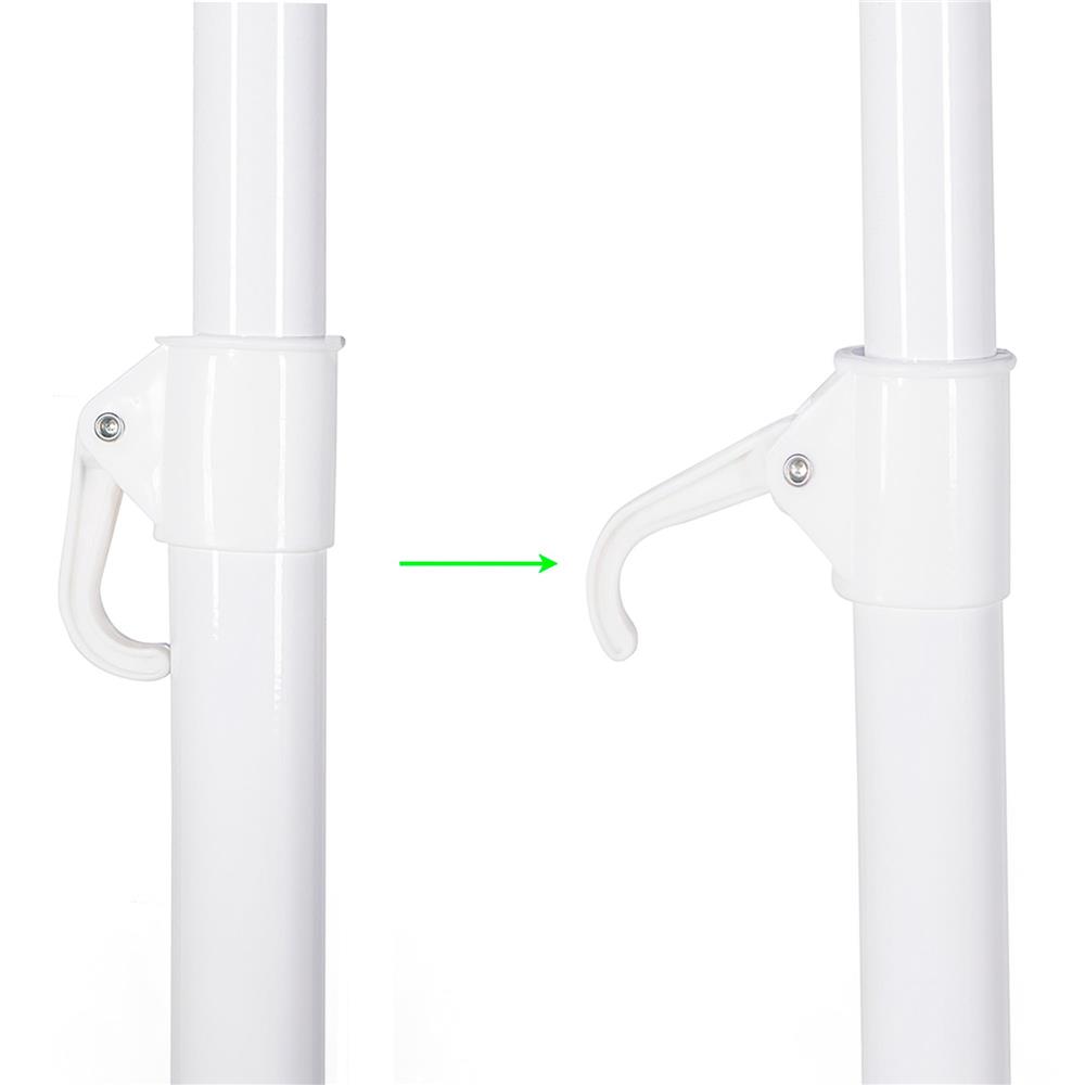 Umbrela de plaja pliabila cu inclinare reglabila, diametru 180 cm, albastru si alb [8]