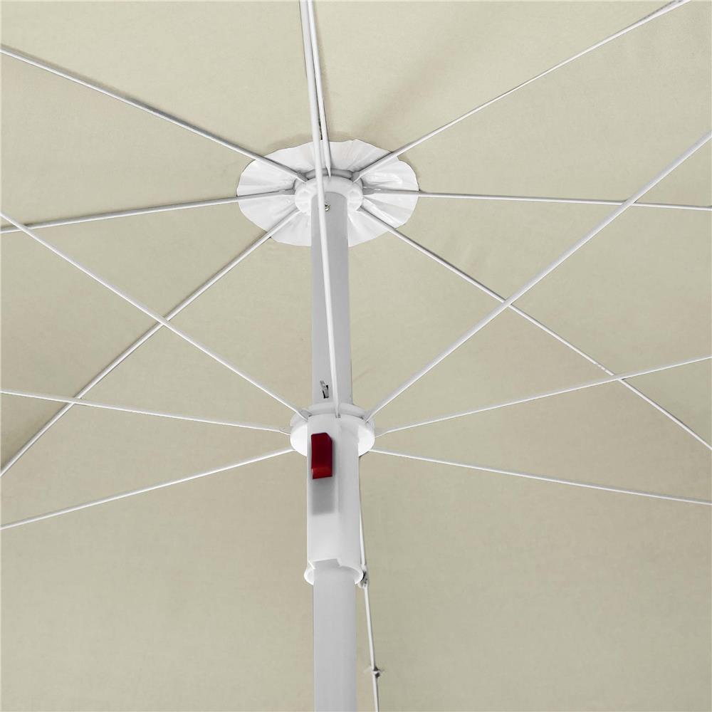 Umbrela de plaja pliabila cu inclinare reglabila, diametru 160 cm, bej [15]