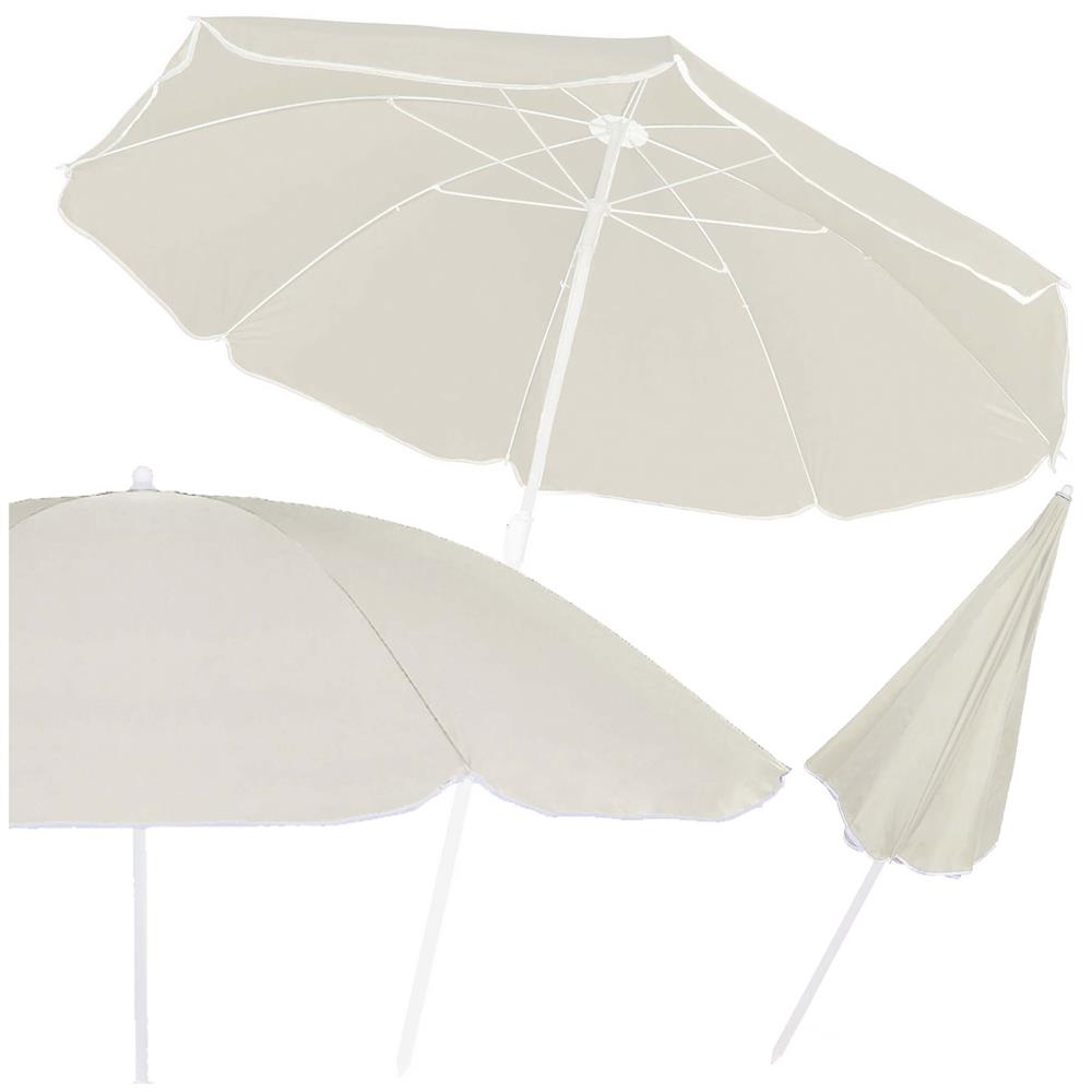 Umbrela de plaja pliabila cu inclinare reglabila, diametru 160 cm, bej [5]