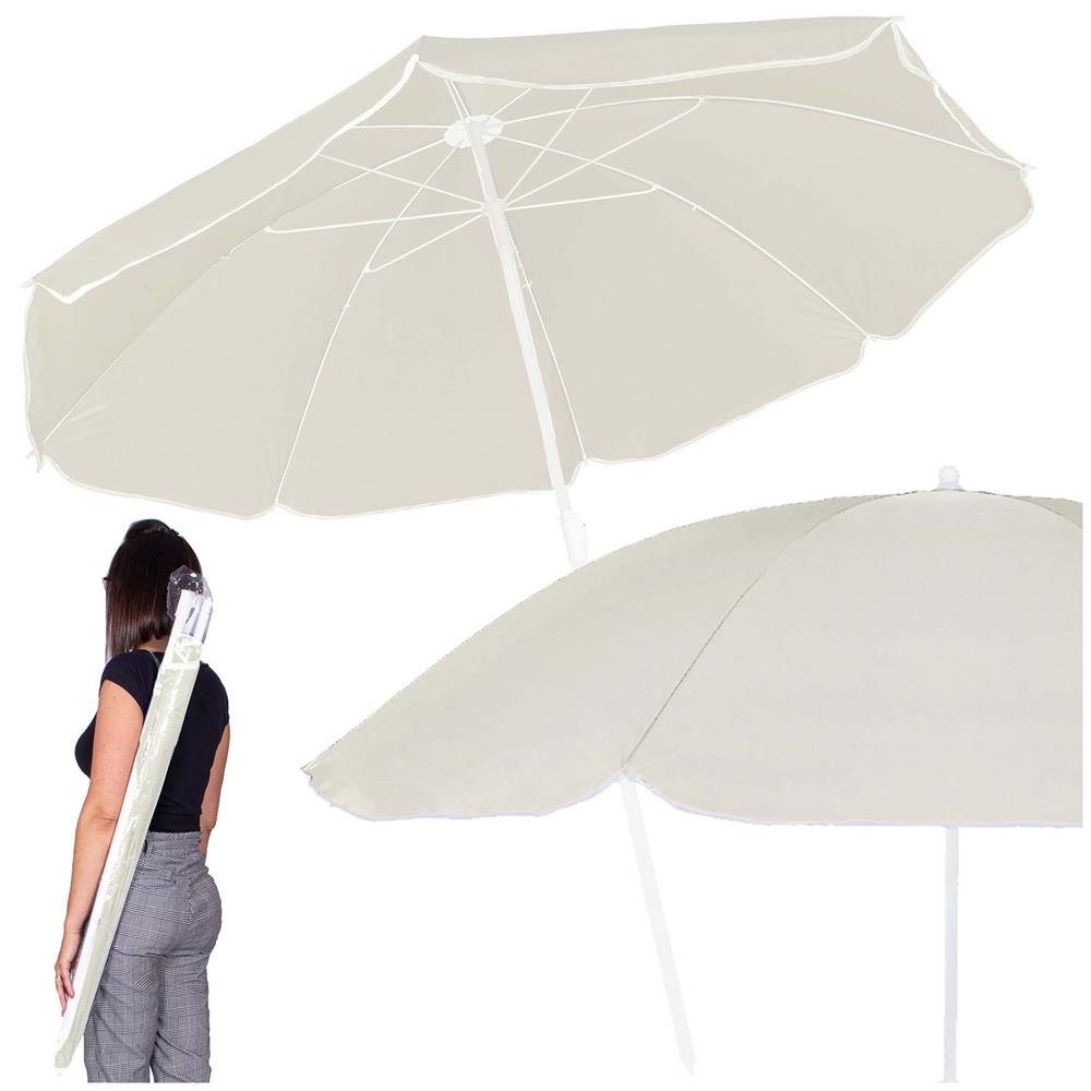 Umbrela de plaja pliabila cu inclinare reglabila, diametru 160 cm, bej [6]