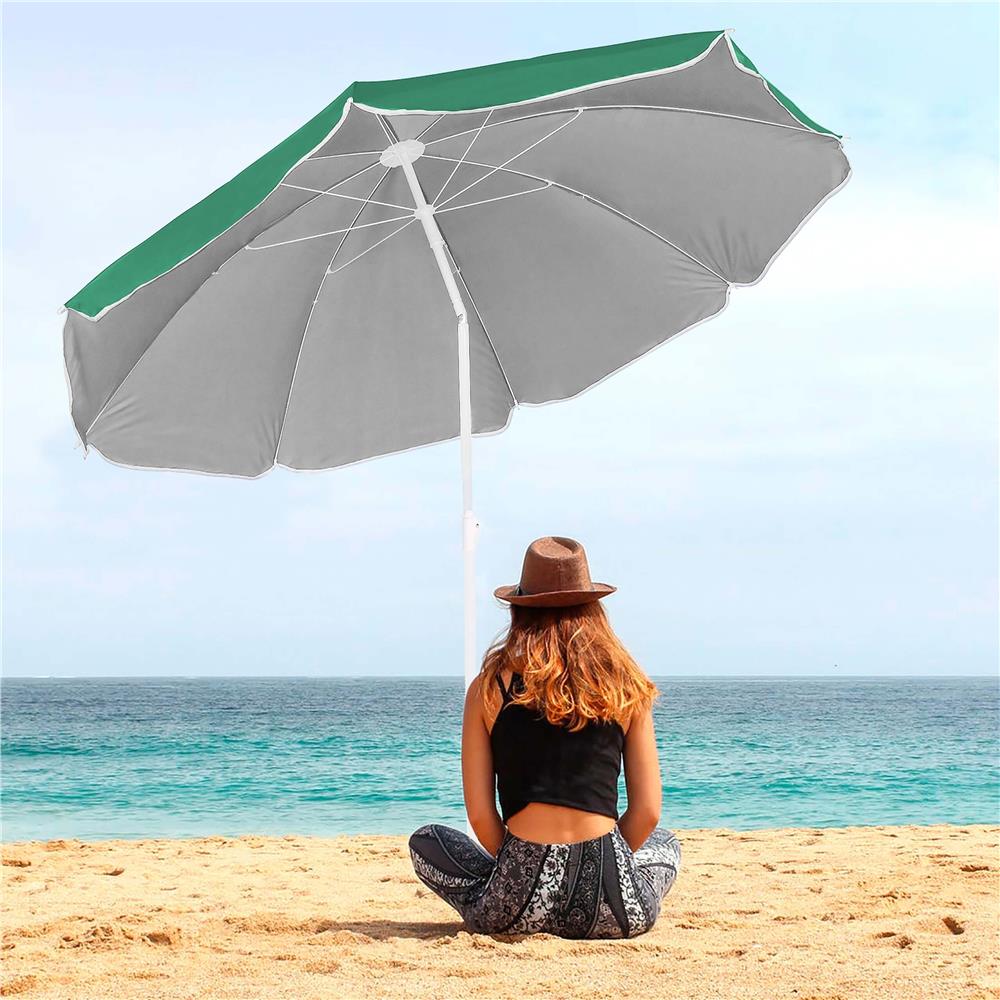 Umbrela de plaja pliabila cu inclinare reglabila, diametru 160 cm, verde [17]