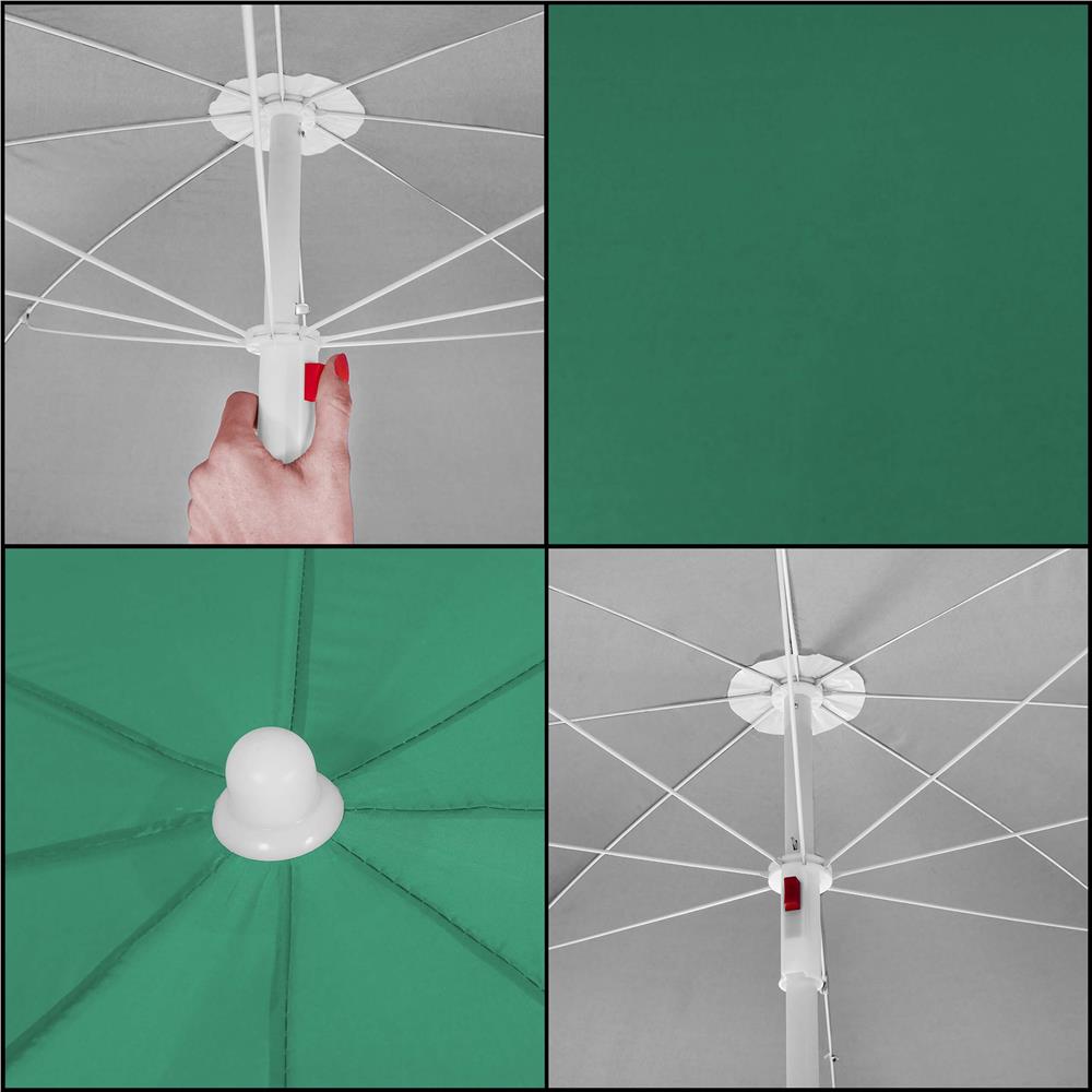 Umbrela de plaja pliabila cu inclinare reglabila, diametru 160 cm, verde [24]