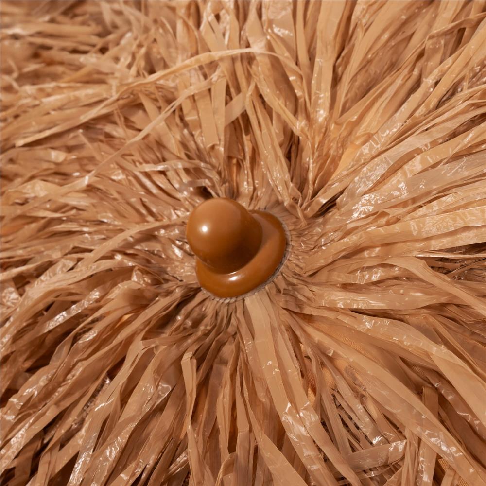 Umbrela de plaja tip hawai pliabila, cu inaltime si unghi reglabil, structura metalica, 160 cm, maro [14]