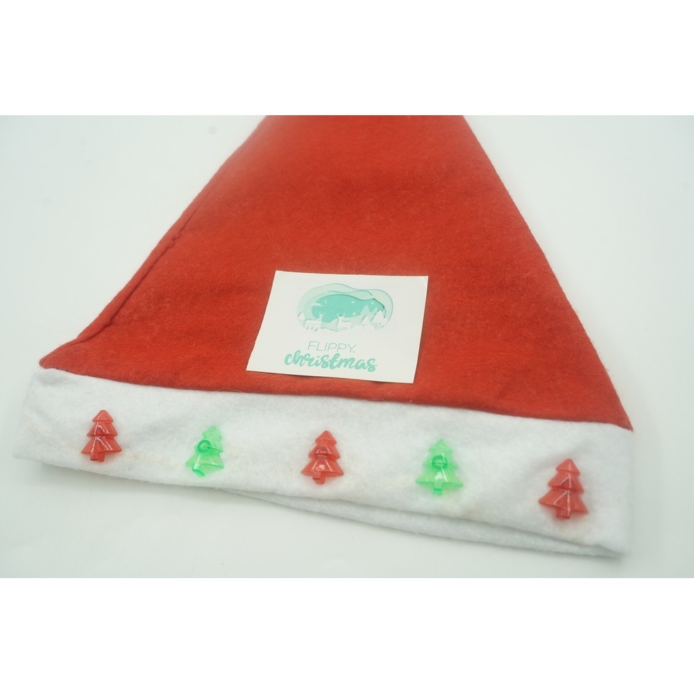 Caciulita de Mos Craciun,, cu braduti ,led si muzica, rosie, marime universala, poliester,27 cm [4]