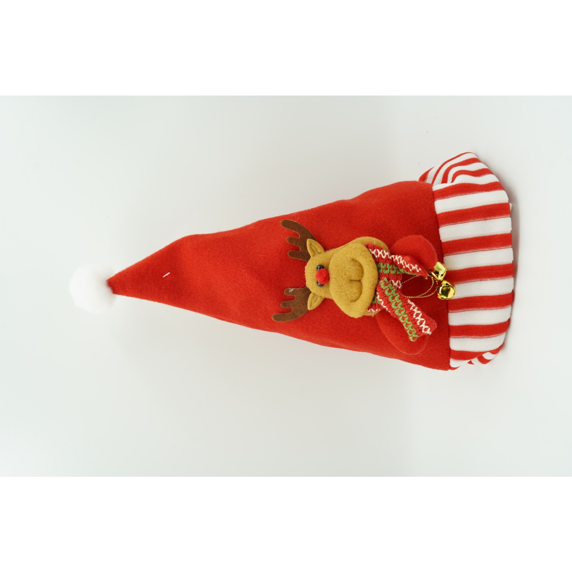 Caciulita de Mos Craciun, ,cu model de Ren, rosie, marime universala, material textil [3]