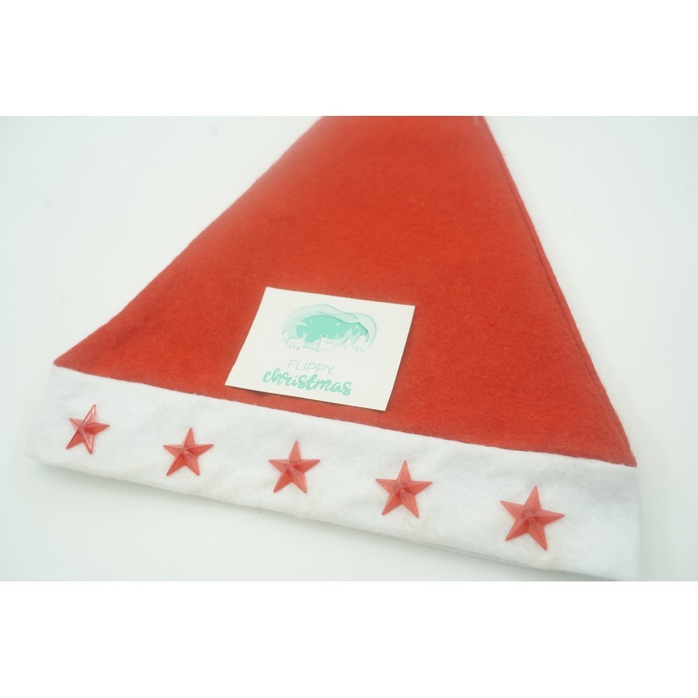 Caciulita de Mos Craciun,, cu stele si led, rosie, marime universala, poliester [4]