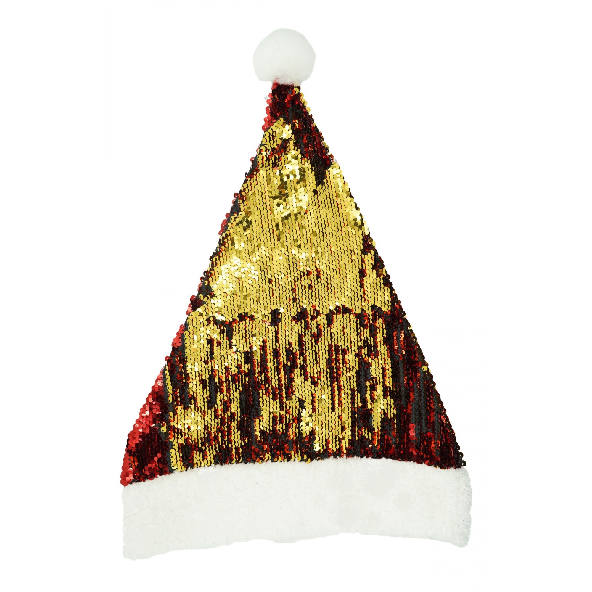 Costume Craciun - Caciulita de Mos Craciun, ,cu strasuri, in 2 culori, rosie - aurie, marime universala, material textil