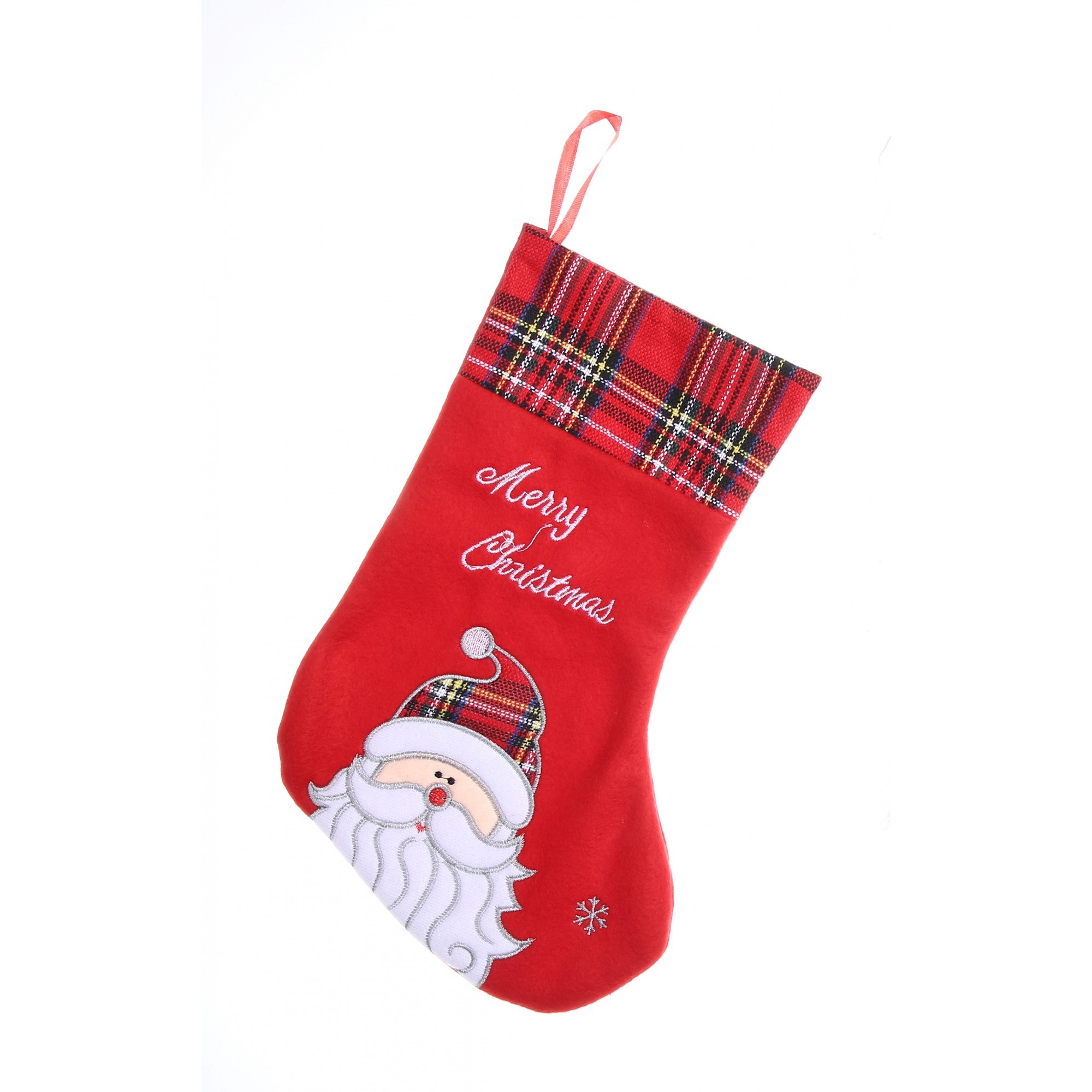 Ciorap Cadouri, culoare rosie, imprimeu Mos Craciun ,marimea 15x30 cm,  [2]