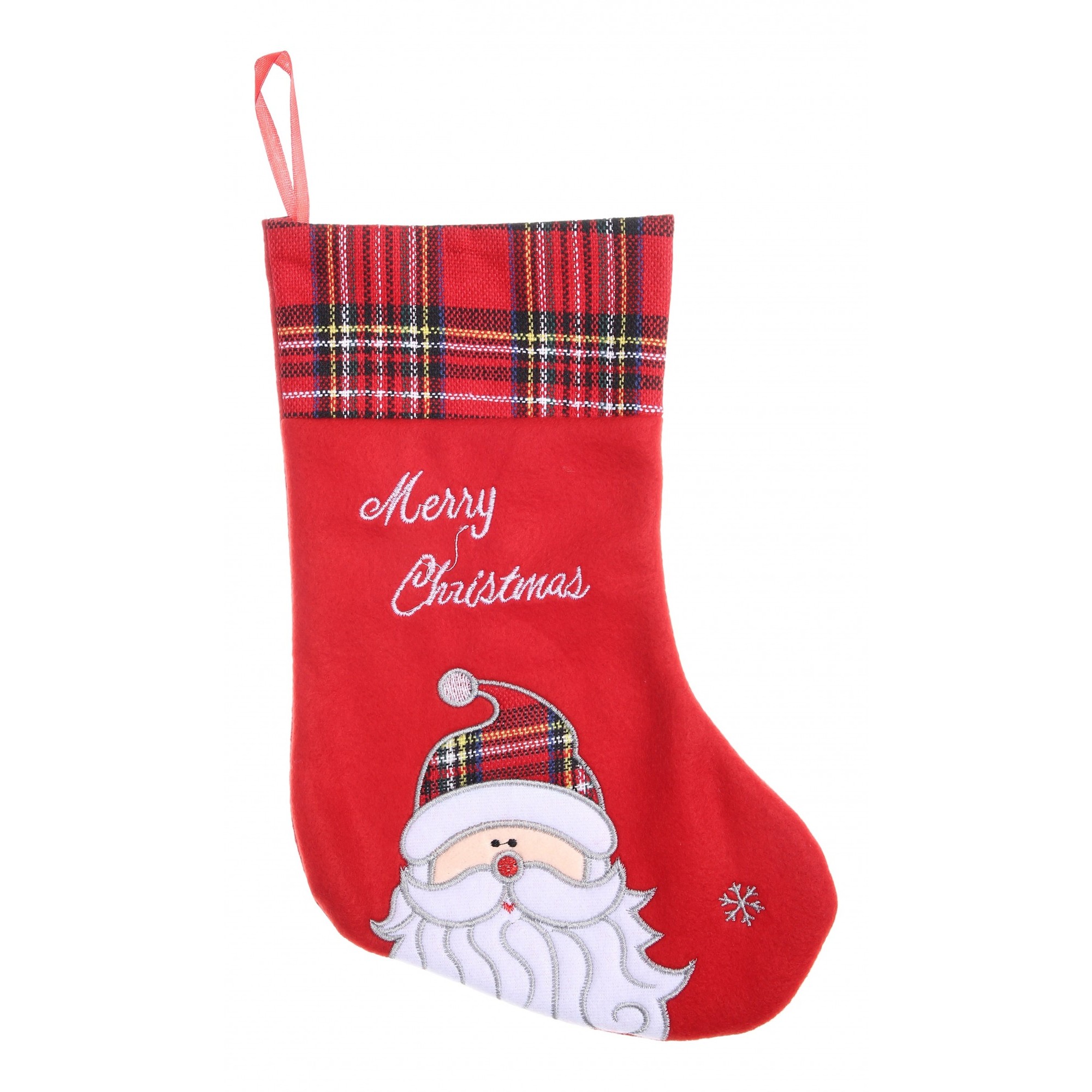 Ciorapi Craciun - Ciorap Cadouri, culoare rosie, imprimeu Mos Craciun ,marimea 15x30 cm, 