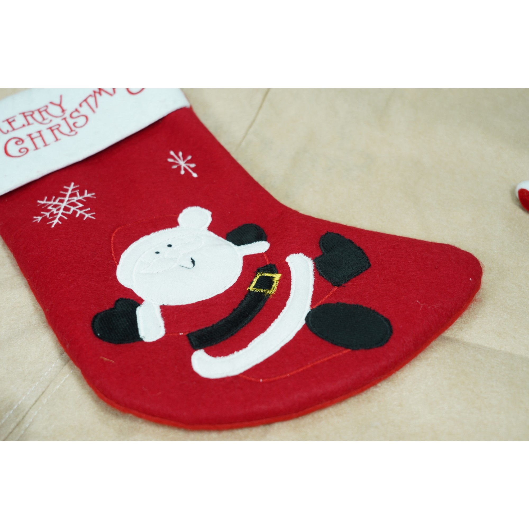 Ciorap Cadouri, ,cu model Mos Craciun, rosu, marimea 20x40 cm, textil, interior [2]