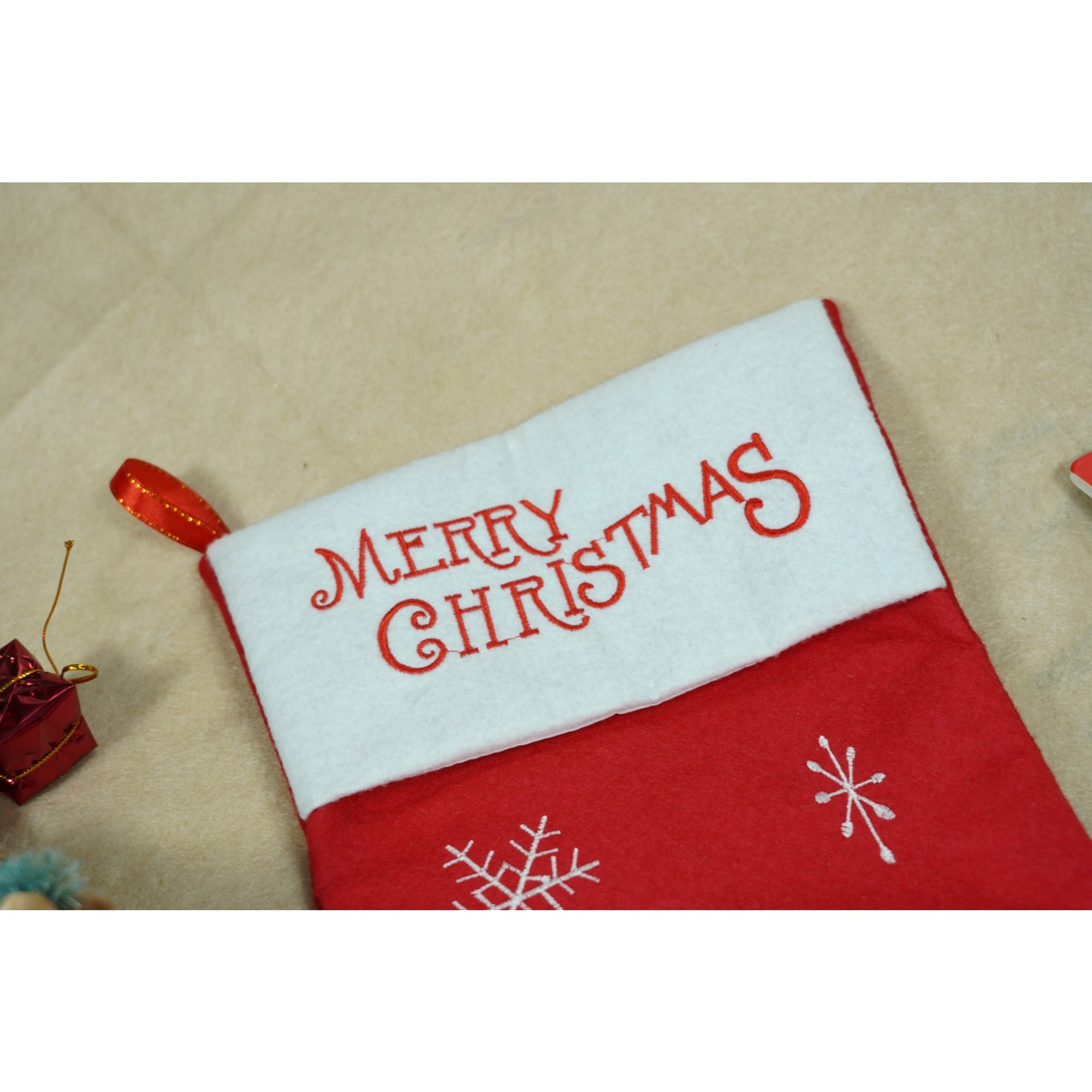 Ciorap Cadouri, ,cu model om de zapada,rosu, marimea 19x38 cm, textil, interior [4]