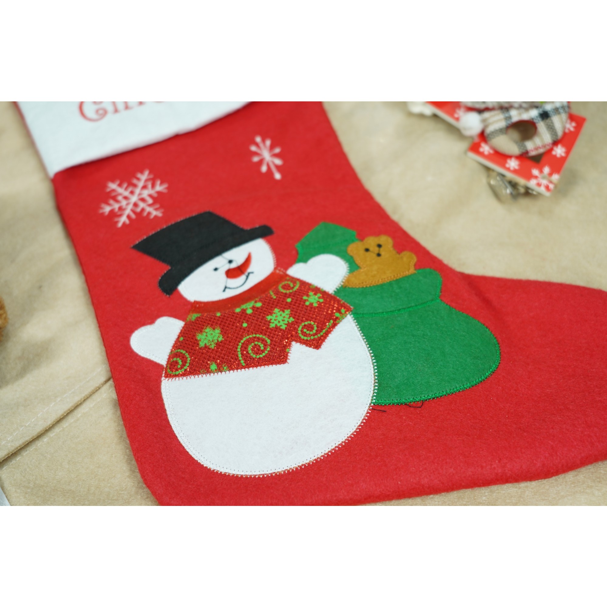 Ciorap Cadouri, ,cu model om de zapada,rosu, marimea 19x38 cm, textil, interior [3]
