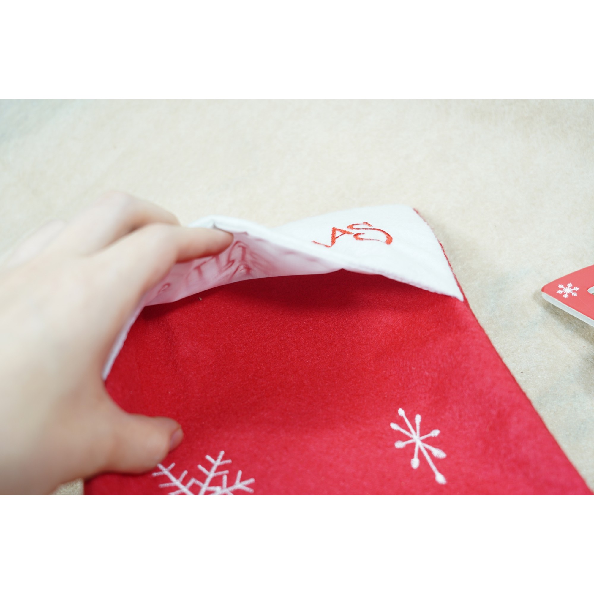 Ciorap Cadouri,,cu model ren,rosu, marimea 19x38 cm, textil, interior [5]