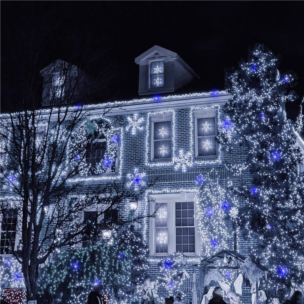 Instalatie luminoasa LED 41,5 m, 500 LED, IP44, pentru interior si exterior, alb rece + albastru flash [7]