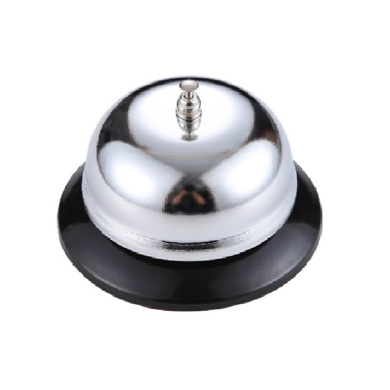 Accesorii Bucătărie - Clopotel sonerie metalica , pentru receptie hoteluri, baruri, restaurante, material metal si plastic, 6 x 10 cm, argintiu