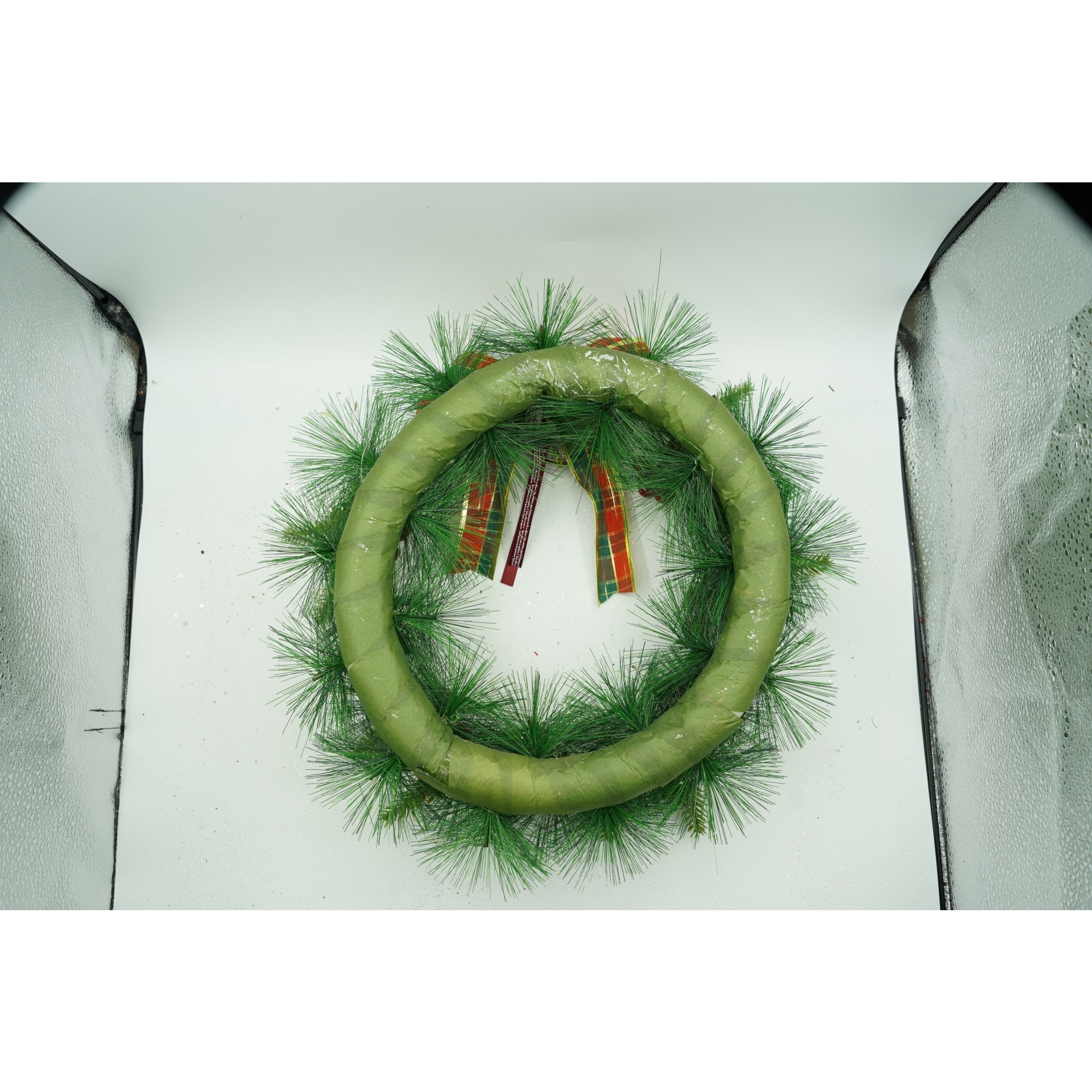 Coronita de Craciun pentru usa, Rosu/Verde, 40 cm, PVC, Artificiala, Decorata, Interior/Exterior,  [5]