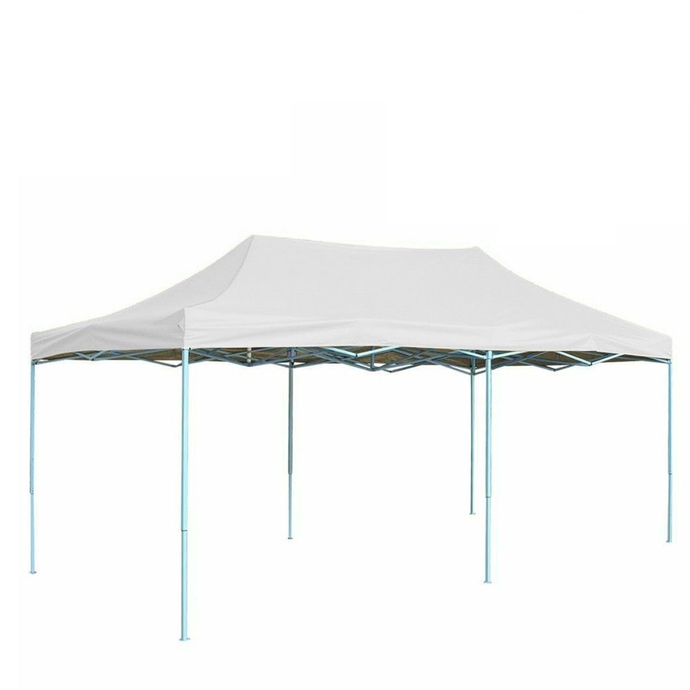 Corturi Evenimente si Articole Camping - Cort Pavilion 3x6m Alb Pliabil Cadru Metal pentru Curte, Gradina, Evenimente