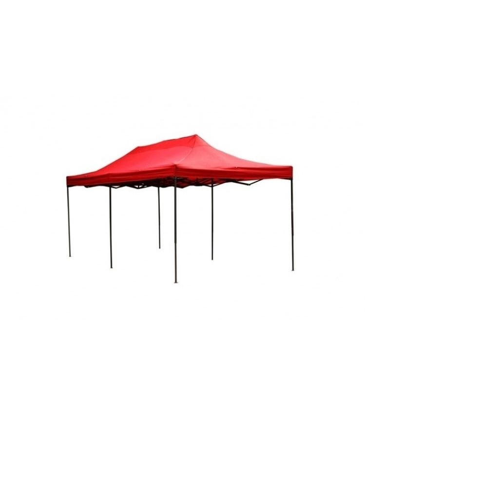 Corturi Evenimente si Articole Camping - Cort Pavilion 3x6m Rosu Pliabil Cadru Metal pentru Curte, Gradina, Evenimente