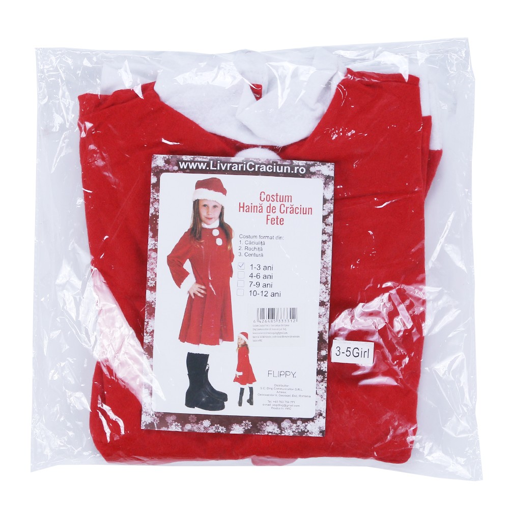 Costum Craciunita ® Fata, 1-3 ani, 3 piese, Polar [3]