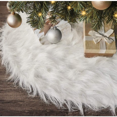 Covorase Brad - Covor pentru bradul de Craciun White Haipai, diametru 150 cm, blana cu o grosime 7 cm, alb