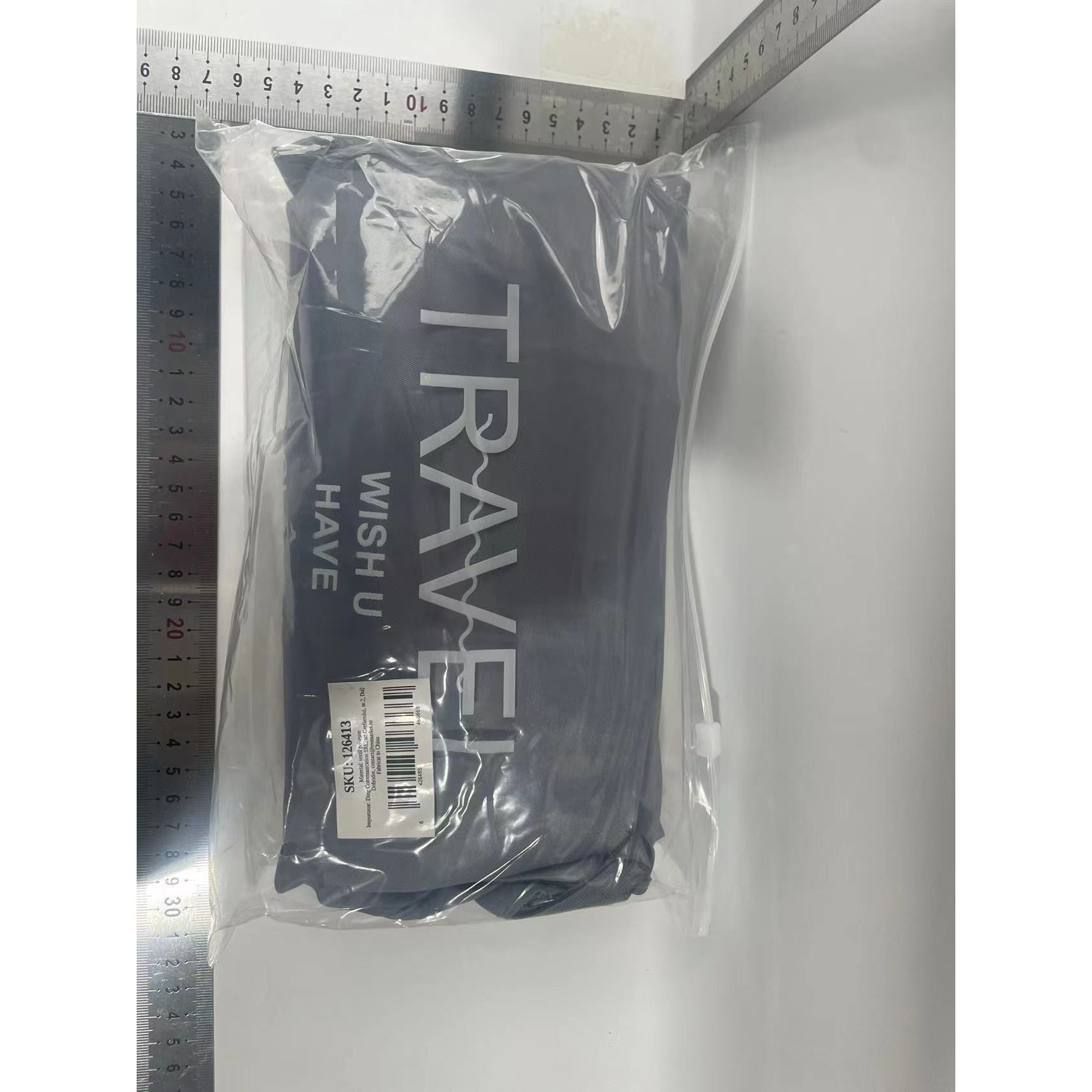 Set 7 Genti de Calatorie, , pentru Depozitare, Compresibile, 7 Dimensiuni, Impermeabile, Design cu Plasa, Pliabile, Manere Robuste, Fermoar dublu, Gri [7]