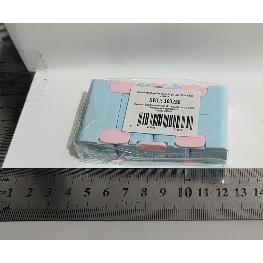 Cub antistres, Fidget Toy, Infinity Magic Cube, Albastru/Roz, 4x4x4 cm [8]