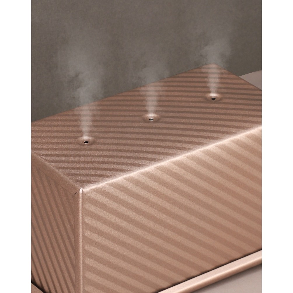 Tava pentru Paine, , din Otel Carbon, 450 g, cu Capac, Antiaderenta, 21 x 11 x 11.5 cm, Roz Auriu [3]