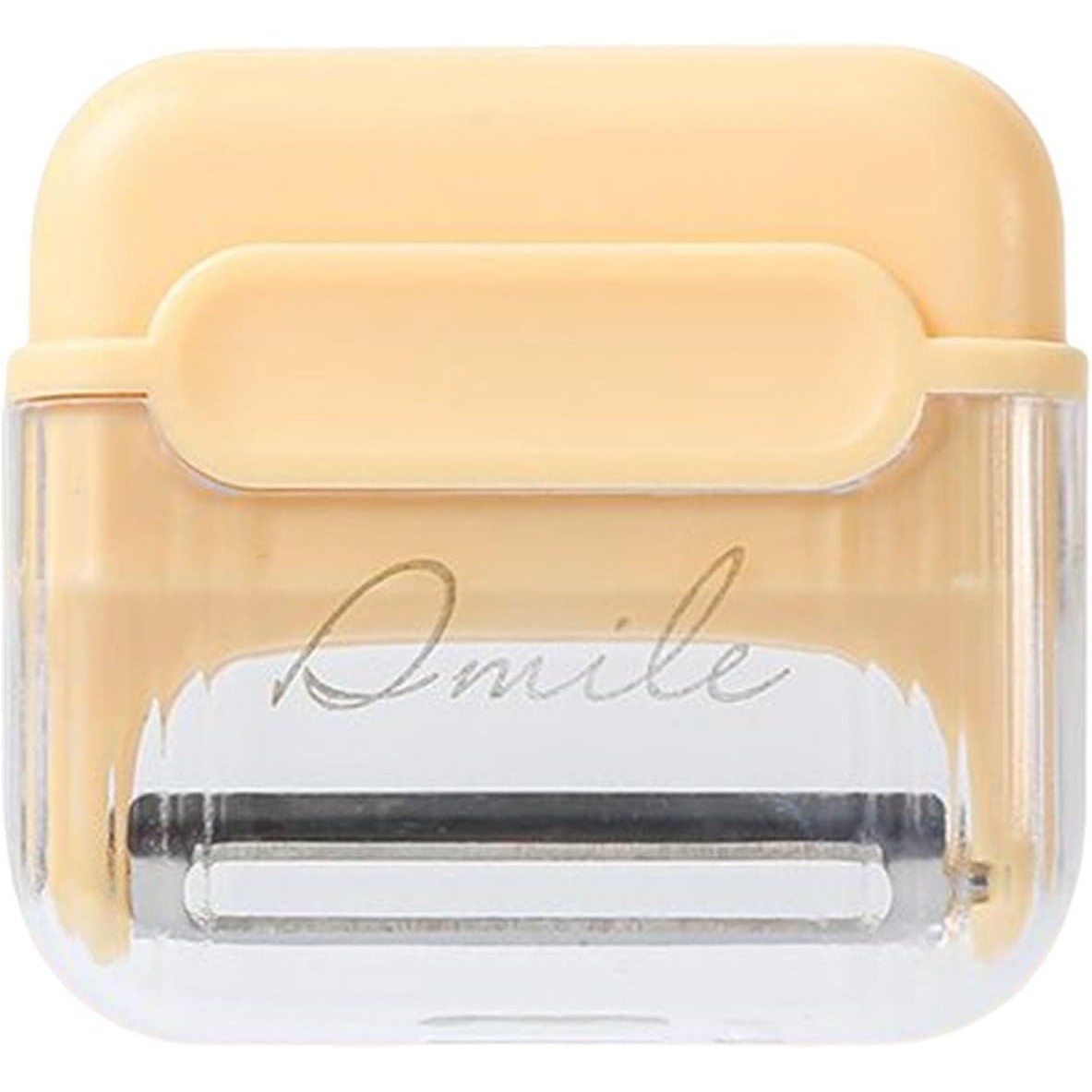 ✨TOATE PRODUSELE✨ - Decojitor/Curatator manual de legume si fructe, , portabil, cu magnet, doua lame, Inox, Galben, 6.7x6x1.6 cm