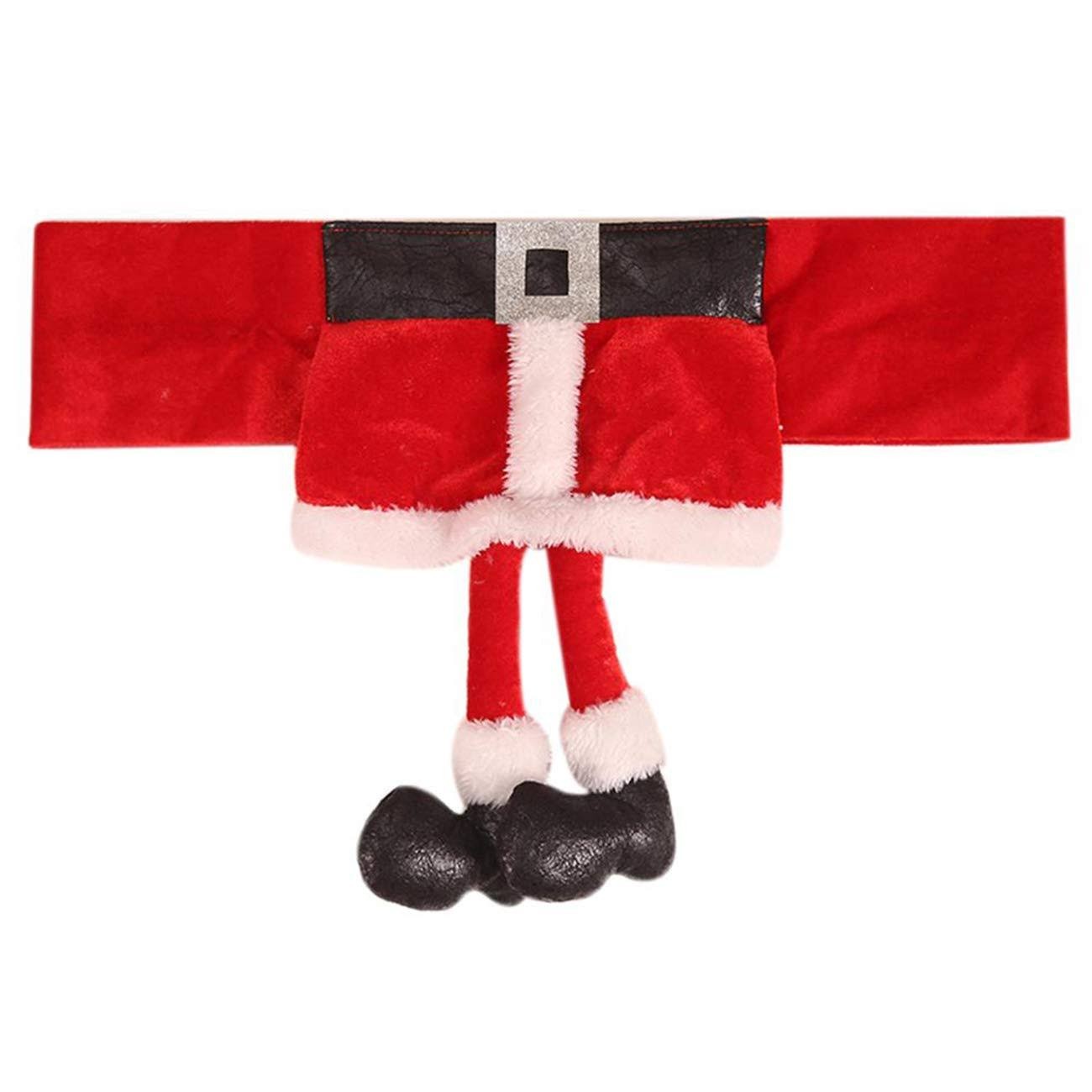 Articole Craciun Bucatarie - Decoratiune pentru scaun cu tematica de Craciun , elastica, material textil/poliester, 46 x 30 cm, rosu