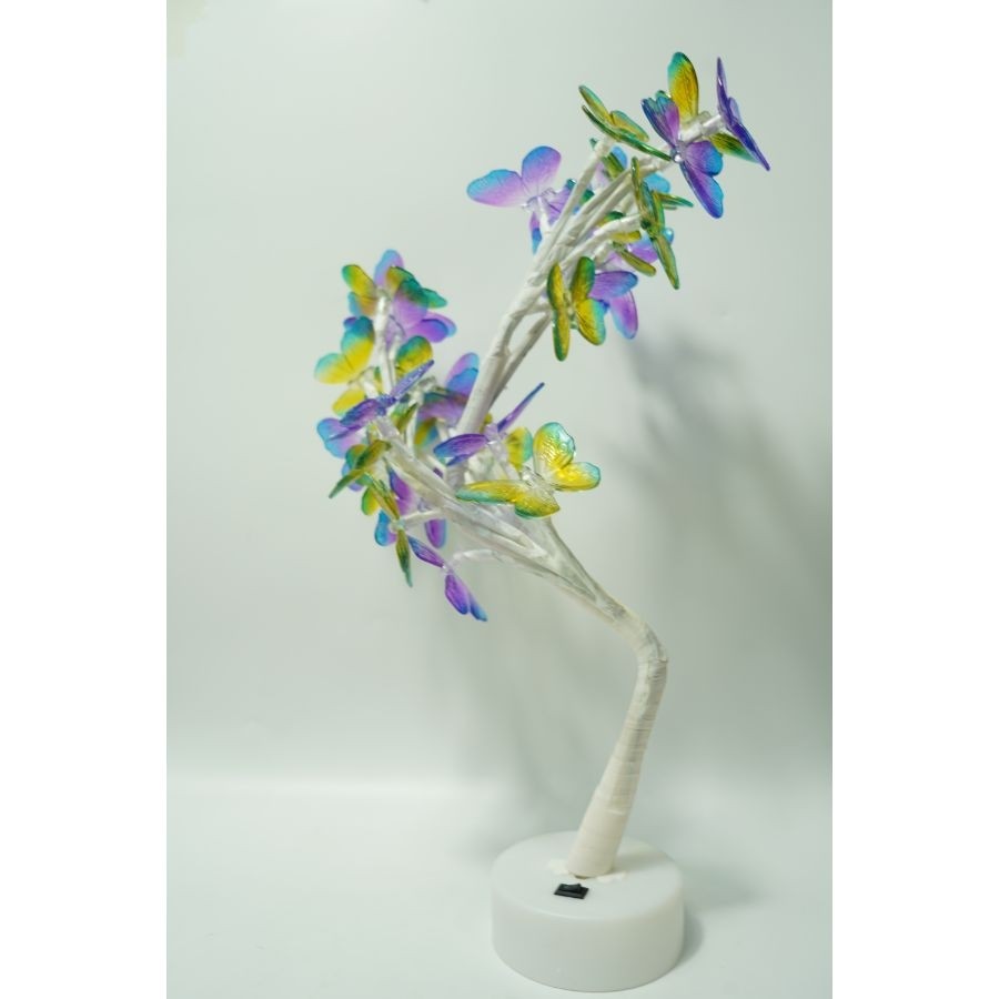 Decoratiune luminoasa, , Tip copac cu fluturi, cu baterii/USB [2]