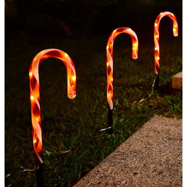 Instalatii Solare - Decoratiune luminoasa pentru Craciun, Acadele, pentru exterior, incarcare solara, 28 cm