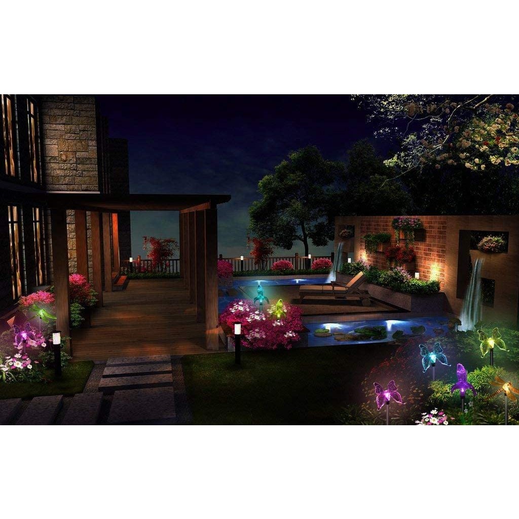 Set 3 Lampi Solare LED tip pasare-fluture-libelula, Inaltime 43 cm, , Multicolor [3]