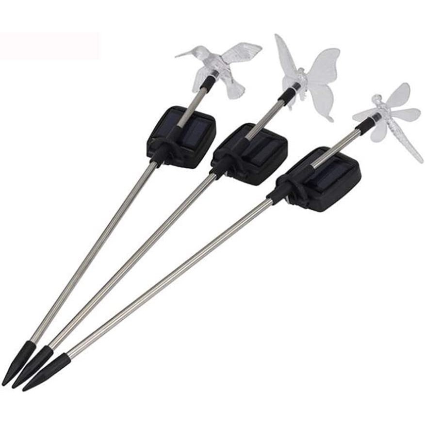 Set 3 Lampi Solare LED tip pasare-fluture-libelula, Inaltime 43 cm, , Multicolor [9]